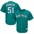 Mens Majestic Seattle Mariners #51 Randy Johnson Authentic Teal Green Alternate Cool Base MLB Jersey