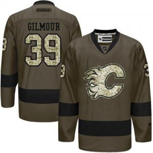 Calgary Flames #39 Doug Gilmour Green Salute to Service Stitched NHL Jersey