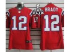 2015 Super Bowl XLIX Nike NFL New England Patriots #12 Tom Brady Red Elite jerseys
