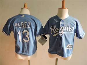 Royals #13 Salvador Perez Light Blue Toddler Cool Base Jersey