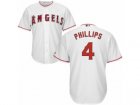 Youth Majestic Los Angeles Angels of Anaheim #4 Brandon Phillips Authentic White Home Cool Base MLB Jersey
