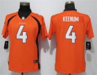 Nike Broncos #4 Case Keenum Orange Women Vapor Untouchable Limited Jersey