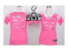 2015 Super Bowl XLIX Nike women seattle seahawks #24 marshawn lynch pink[fashion Rhinestone sequins]