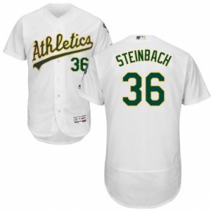 Men\'s Majestic Oakland Athletics #36 Terry Steinbach White Flexbase Authentic Collection MLB Jersey
