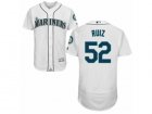 Mens Majestic Seattle Mariners #52 Carlos Ruiz White Flexbase Authentic Collection MLB Jersey