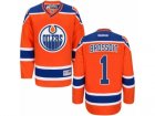 Mens Reebok Edmonton Oilers #1 Laurent Brossoit Authentic Orange Third NHL Jersey
