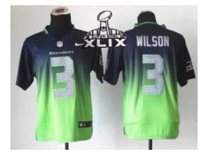 2015 Super Bowl XLIX Nike seattle seahawks #3 wilson green-blue jerseys[Elite II drift fashion]