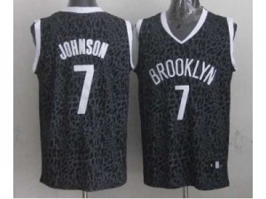 nba brooklyn nets #7 johnson black leopard print[2014 new]