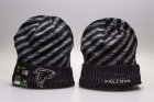 Falcons Team Logo Black Stripe Cuffed Knit Hat YP