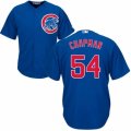 Mens Majestic Chicago Cubs #54 Aroldis Chapman Replica Royal Blue Alternate Cool Base MLB Jersey