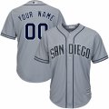 Womens Majestic San Diego Padres Customized Replica Grey Road Cool Base MLB Jersey