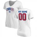 Dallas Cowboys NFL Pro Line by Fanatics Branded Womens Any Name & Number Banner Wave V Neck T-Shirt White
