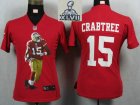 2013 Super Bowl XLVII Women NEW San Francisco 49ers 15 Crabtree Red Portrait Fashion Game Jerseys