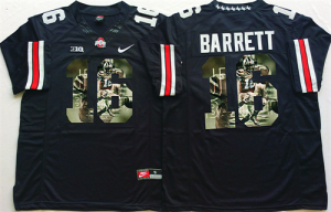 Ohio State Buckeyes #16 J.T. Barrett Black Portrait Number College Jersey