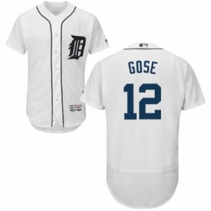 Men\'s Majestic Detroit Tigers #12 Anthony Gose White Flexbase Authentic Collection MLB Jersey