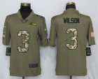Nike Seahawks #3 Russell Wilson Olive Camo Salute To Service Limited Jersey
