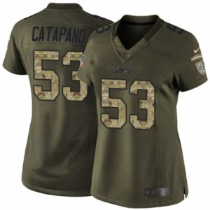 Women\'s Nike New York Jets #53 Mike Catapano Limited Green Salute to Service NFL Jersey