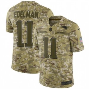 Mens Nike New England Patriots #11 Julian Edelman Limited Camo 2018 Salute to Service NFL Jersey