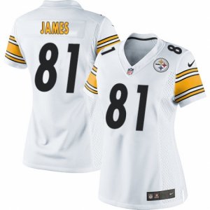 Women\'s Nike Pittsburgh Steelers #81 Jesse James Limited White NFL Jersey