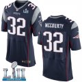 Mens Nike New England Patriots #32 Devin McCourty Navy 2018 Super Bowl LII Elite Jersey