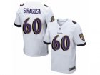 Mens Nike Baltimore Ravens #60 Nico Siragusa Elite White NFL Jersey