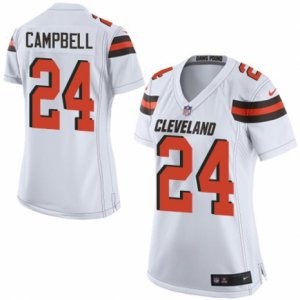 Women\'s Nike Cleveland Browns #24 Ibraheim Campbell Limited White NFL Jersey