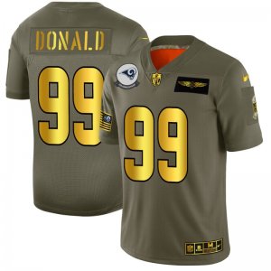 Nike Rams #99 Aaron Donald 2019 Olive Gold Salute To Service Limited Jersey