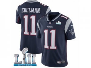 Men Nike New England Patriots #11 Julian Edelman Navy Blue Team Color Vapor Untouchable Limited Player Super Bowl LII NFL Jersey