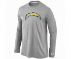 Nike San Diego Charger Logo Long Sleeve T-Shirt Grey