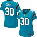 Women Nike Carolina Panthers #30 Stephen Curry Blue Alternate Stitched NFL Elite Jersey
