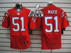 2015 Super Bowl XLIX Nike NFL New England Patriots #51 Jerod Mayo Red Jerseys(Elite)