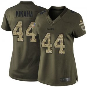 Women Nike New Orleans Saints #44 Hau\'oli Kikaha Green Salute to Service Jerseys