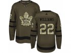 Adidas Toronto Maple Leafs #22 Tiger Williams Green Salute to Service Stitched NHL Jersey