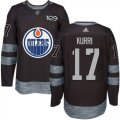 Mens Edmonton Oilers #17 Jari Kurri Black 1917-2017 100th Anniversary Stitched NHL Jersey