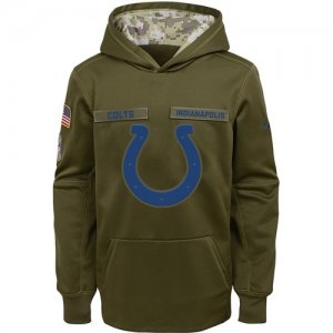 Indianapolis Colts Nike Youth Salute to Service Pullover Performance Hoodie Green