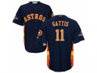 Youth Houston Astros #11 Evan Gattis Navy 2018 Gold Program Cool Base Stitched Baseball Jersey