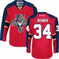 Mens Reebok Florida Panthers #34 James Reimer Premier Red Home NHL Jersey