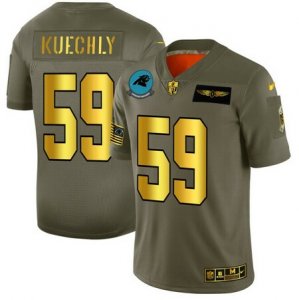 Nike Panthers #59 Luke Kuechly 2019 Olive Gold Salute To Service Limited Jersey
