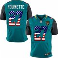 Mens Nike Jacksonville Jaguars #27 Leonard Fournette Elite Teal Green Home USA Flag Fashion NFL Jersey