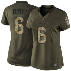 Women Nike Chicago Bears #6 Jay Cutler Green Salute to Service Jerseys
