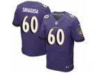 Mens Nike Baltimore Ravens #60 Nico Siragusa Elite Purple Team Color NFL Jersey