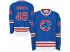 Chicago Cubs #49 Jake Arrieta Blue Long Sleeve Stitched MLB Jersey