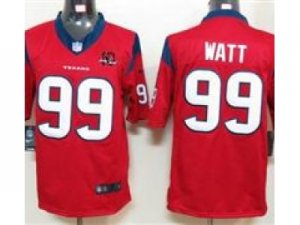 Nike NFL Houston Texans #99 J.J. Watt red Jerseys W 10th Patch (Limited)