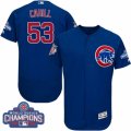 Mens Majestic Chicago Cubs #53 Trevor Cahill Royal Blue 2016 World Series Champions Flexbase Authentic Collection MLB Jersey