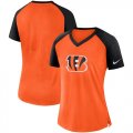Cincinnati Bengals Nike Womens Top V Neck T-Shirt Orange Black