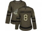 Women Adidas Detroit Red Wings #8 Justin Abdelkader Green Salute to Service Stitched NHL Jersey
