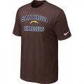 San Diego Chargers Heart & Soul Brown T-Shirt