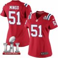 Womens Nike New England Patriots #51 Barkevious Mingo Elite Red Alternate Super Bowl LI 51 NFL Jersey