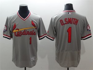 St. Louis Cardinals #1 Ozzie Smith Grey Cooperstown Collection Flexbase Jersey