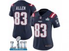 Women Nike New England Patriots #83 Dwayne Allen Limited Navy Blue Rush Vapor Untouchable Super Bowl LII NFL Jersey